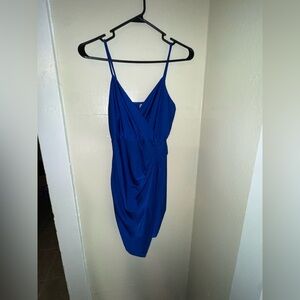 Elegant Blue Wrap Dress